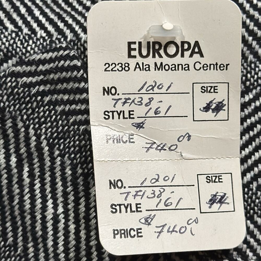 NWT Vintage Umberto Ginocchietti Black White Chevron Blazer Jacket XL/EU 44 - Picture 8 of 8